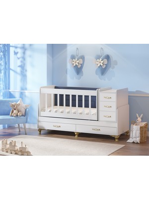 Temosan Sallanan Büyüyen Beşik Beyaz Suntalam Malzeme ile Ergonomik Tasarım 0-4 Yaş