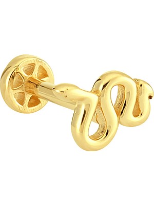 Dianora Piercing 14 Ayar Altın Yılan Minimal Tragus Piercing
