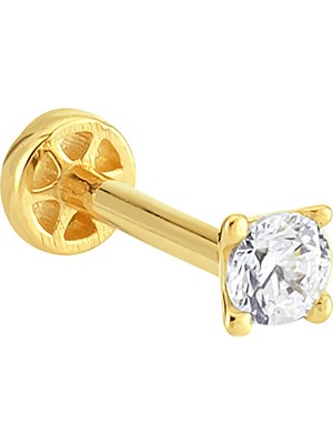 Dianora Piercing 14 Ayar Altın Tektaş Minimal Tragus Piercing