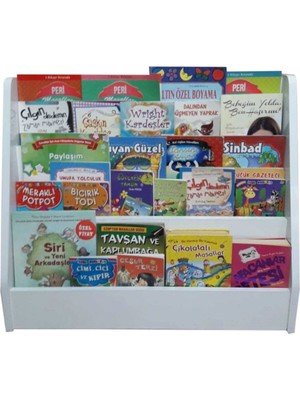 Mihenk Home Montessori Kitaplık Bebek Oyun Odası Kitaplık 3 Raflı M3