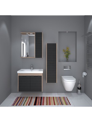 Denko Mostar 70 cm Banyo Dolabı Takımı ve Boy Dolabı