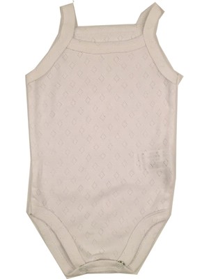 Baby Flor Body Ip Askılı Jakarlı Büyük Beyaz