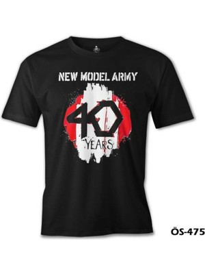 Lordd T-Shirt  New Model Army - 40 Years Siyah Erkek T-Shirt
