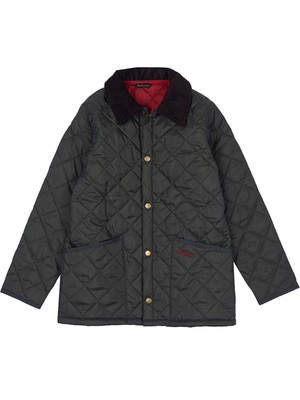 Barbour Erkek Çocuk Liddesdale Kapitone Ceket OL75 Olive/Red