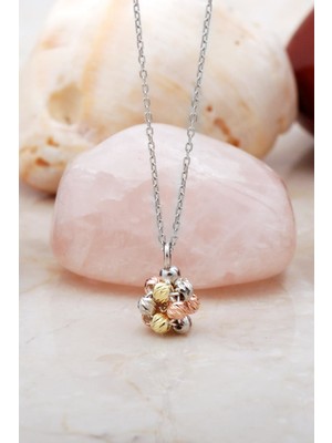 Sümer Telkari Dorika Rodyumlu 925 Ayar Gümüş Kolye 7217