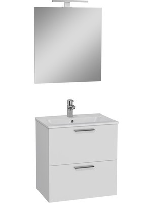 VitrA Mia 75021 Banyo Dolabı Seti, Çekmeceli, 60 cm, Parlak Beyaz