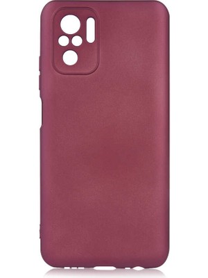 noktaks - Xiaomi Redmi Note 10S - Kılıf Mat Soft Premier Silikon Kapak - Mürdüm - T18082