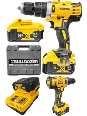 Bulldozer Xfuel 36V 5AH Darbeli Çift Akülü Şarjlı Vidalama Matkap