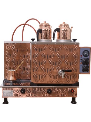 KUTLU TİCARET Kanuni 2 Demlikli Bakır Çay Kazanı