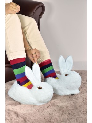 Odesa Ayakkabı Market Kadın Tavşan Hayvanlı Kışlık Peluş Panduf