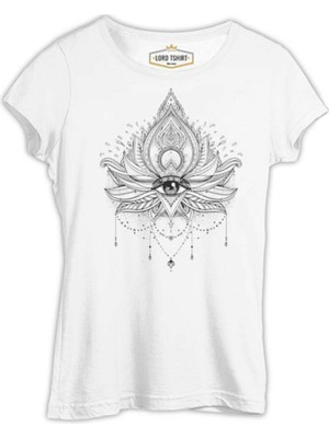 Lordd T-Shirt  Eye Of The Flower Beyaz Kadın T-Shirt