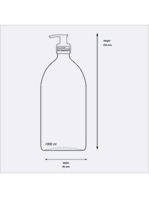 Trichi Design 1000ML Kahverengi Amber Cam Sıvı Sabunluk Pp Beyaz Etiket Hand Soap TRCH-543