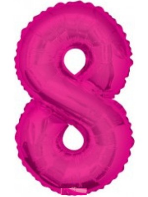 Parti Sürprizi Pembe Renk 8 Rakam Folyo Balon 100 cm