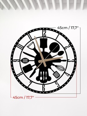 Metalium Concept Dekoratif Türkçe Rakamlı Metal Duvar Saati 45X45CM