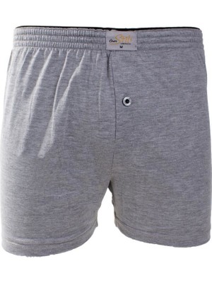 Ören Stil 44-7000 Gri 4'lü Paket Erkek  Havlu Bel Pamuklu Boxer