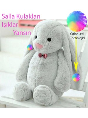 Sole LED Işıklı, Uyku Arkadaşı Uzun Kulak Bunny Peluş Tavşan 65CM