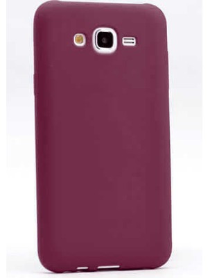 noktaks - Samsung Galaxy J7 - Kılıf Mat Soft Premier Silikon Kapak - Mürdüm - T1649