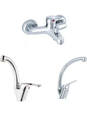 Xolotex Mix Banyo Bataryası + Mix Kuğu Eviye + Mix Kuğu Lavabo Bataryası