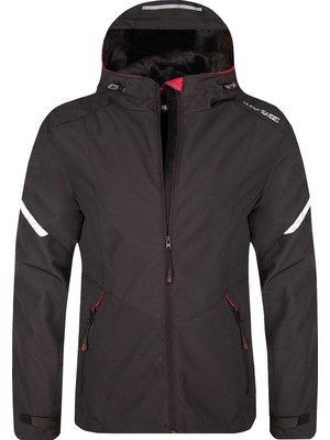 Delpino Erkek Su ve Rüzgar Geçirmez Softshell Mont 2XL Astarlı Siyah Outdoor Kullanım İçin