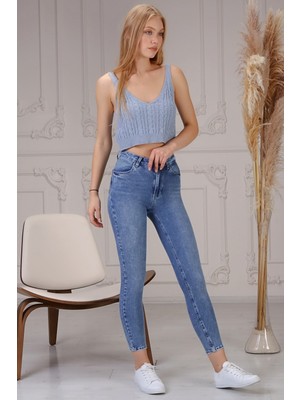 The Bark Nancy Kadın Skinny Jean Pantolon N804 Mavi