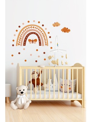 BK Decor Pastel Gökkuşağı ve Puantiyeler Çocuk Odası Duvar Sticker