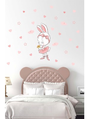 BK Decor Bale Yapan Sevimli Tavşan Çocuk Odası Duvar Sticker