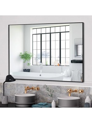 Rivomo Siyah 70X50 Dekoratif Banyo Aynası