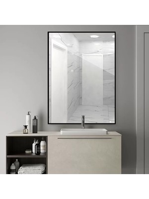 Rivomo Siyah 70X50 Dekoratif Banyo Aynası