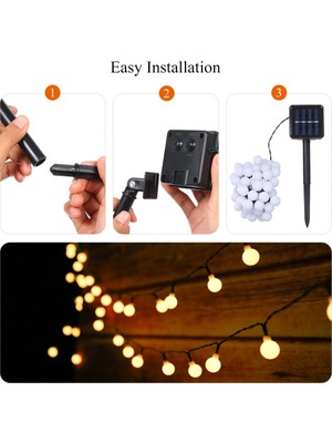 Tomshine Güneş Enerjili 50 Leds Dize Işık IP44 Suya (Yurt Dışından)