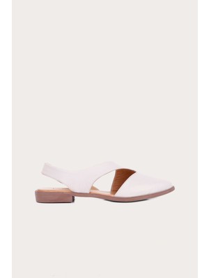 Bueno Shoes Gri Deri Kadın Düz Sandalet