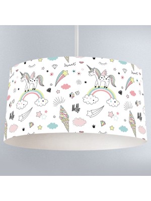 instababyrooms Çocuk Odası Dijital Baskılı Dekoratif Sarkıt Avize Model 101