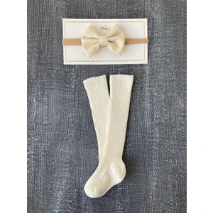 Pempem Bandana Kız Bebek Çorap Bandana Set