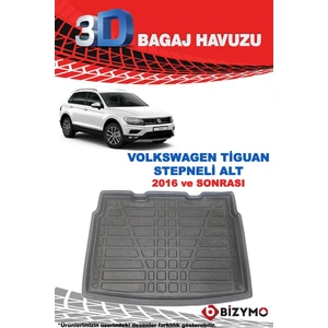 Tiguan Stepneli Alt 2016+ 3D Bagaj Havuzu Bizymo