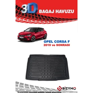 Corsa F 2019 ve Sonrası 3D Bagaj Havuzu Bizymo