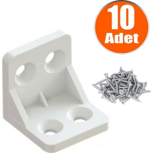 Mobilya Eşya Dolap Köşebent Bağlantı Sabitleme Sabitleyici L Gönye 28x28x28 Mm Plastik (10 ADET)