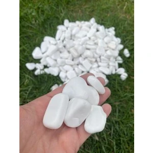 Beyaz Tamburlanmış Dolomit Taş 25KG 3-6cm Doğal Renkli Peyzaj Taşı Dekoratif Akvaryum Bahçe Süs Taşları