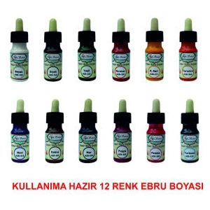 Koza Sanat Kullanıma Hazır 12 Renk Ebru Boyası