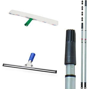 Fırsat Yapı Market Camsil Silme Aparatı Çekçek Metal 35 cm Mikrofiber Peluş ve Aparatı 35 cm Teleskobik Sap 3 mt Temizlik Seti
