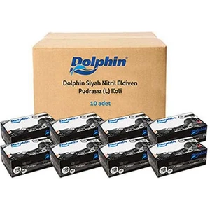 Siyah Pudrasız Nitril Ekstra Kalın Eldiven Large 100'LÜ x 20 Paket Koli