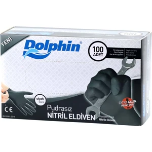 Siyah Pudrasız Nitril Ekstra Kalın Eldiven Xl 100'LÜ