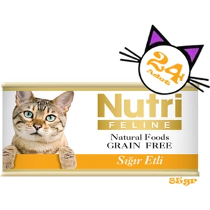 Nutri Feline Sığır Etli 85GR Nutri Yaş Kedi Maması 24ADET