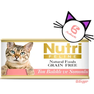 Nutri Feline Ton&somon Balıklı 85GR Nutri Yaş Kedi Maması 6ADET