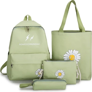 4 Parça Büyük Kapasiteli Okul Çantası Seti