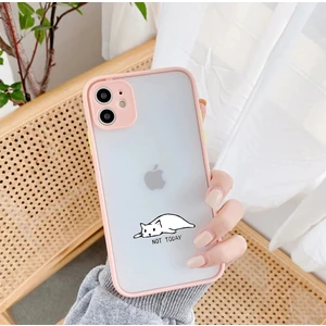 Not Today Desen iPhone 11 Pembe Korumalı Telefon Kılıfı