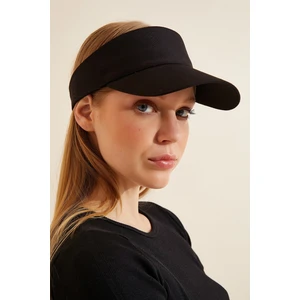 Unisex Uv Koruyucu Vizör Kasket Siperlik Tenis Şapka Siyah