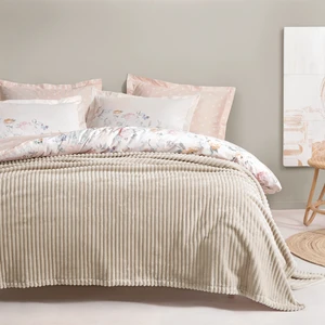 Bedding Holly Wellsoft Battaniye Çift Kişilik - Ekru