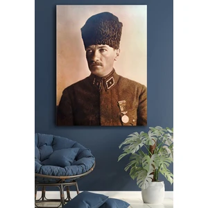 Blok Design Kanvas Tablo Resim Atatürk Resim Fotoğrafları Dekoratif Duvar Tablosu