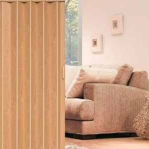 Pvc Katlanabilir Beyaz Akordiyon Kapı 100 x 200 cm Meşe Rengi