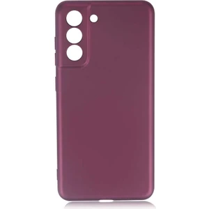 Case 4U Samsung Galaxy S21 fe Uyumlu Kılıf Klasik Mat Renkli Yumuşak Premier Silikon Mürdüm