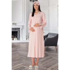 Mecit Pijama Mecit 5312 Pudra Hamile Lohusa Gecelik
